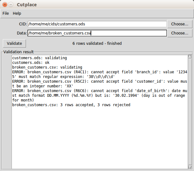screenshot of the graphical user interface